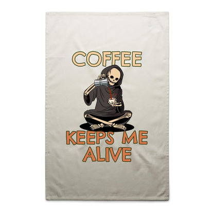 Coffee Keeps Me Alive, Skeleton - AS Colour Tea Towel