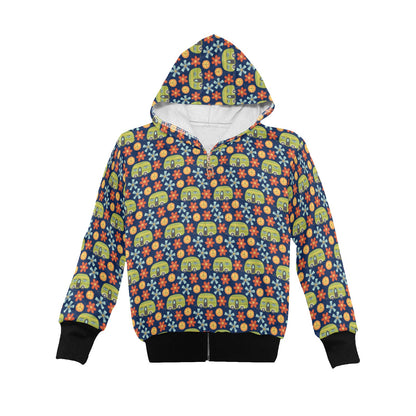 Hippy Caravan - Senior Girls Zip Up Hoodie