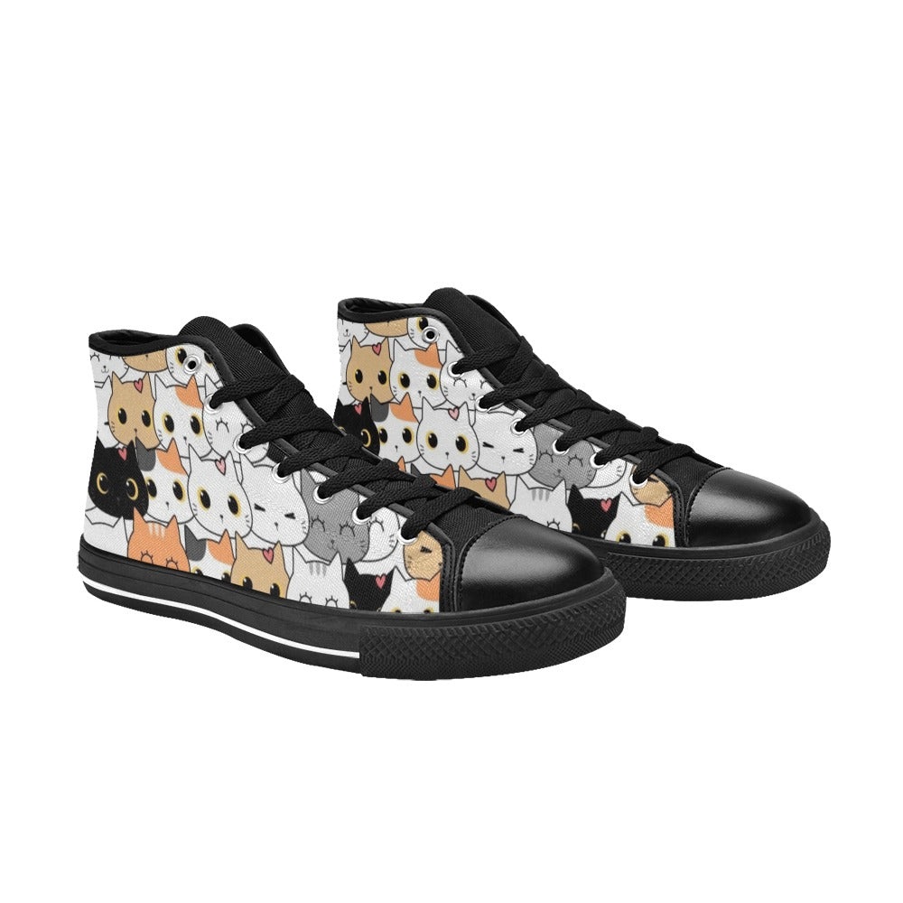 Cute Cartoon Cats - Kids' High Top Canvas Shoes