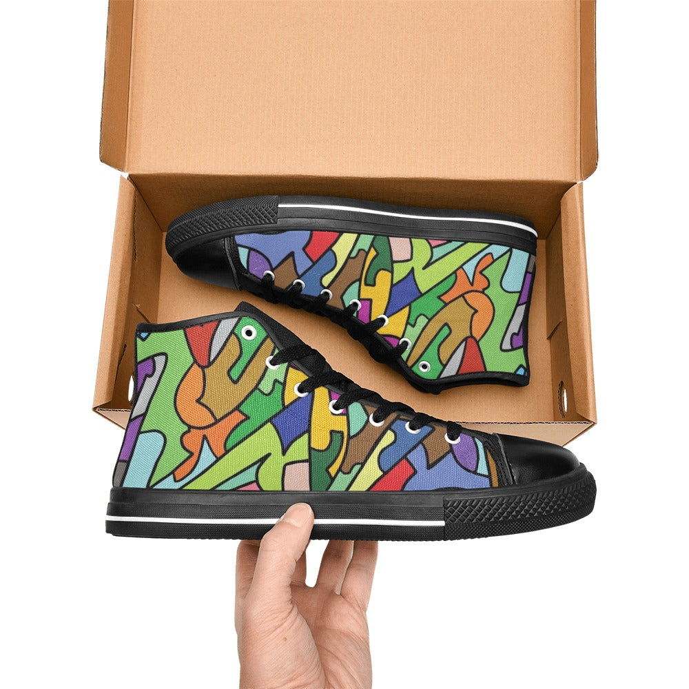 Bright Abstract - Men's High Top Canvas Shoes