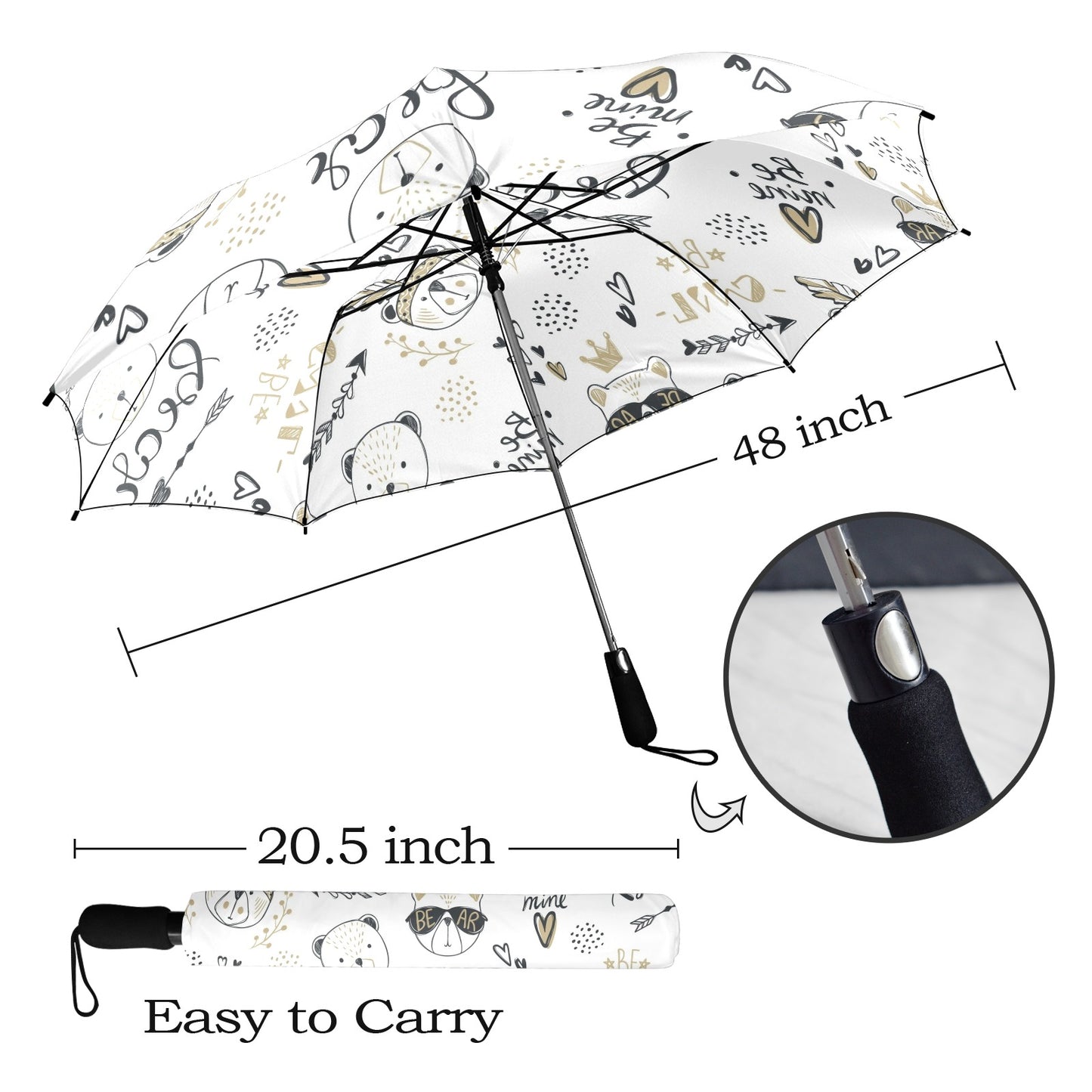 Bears - Semi-Automatic Foldable Umbrella Semi-Automatic Foldable Umbrella