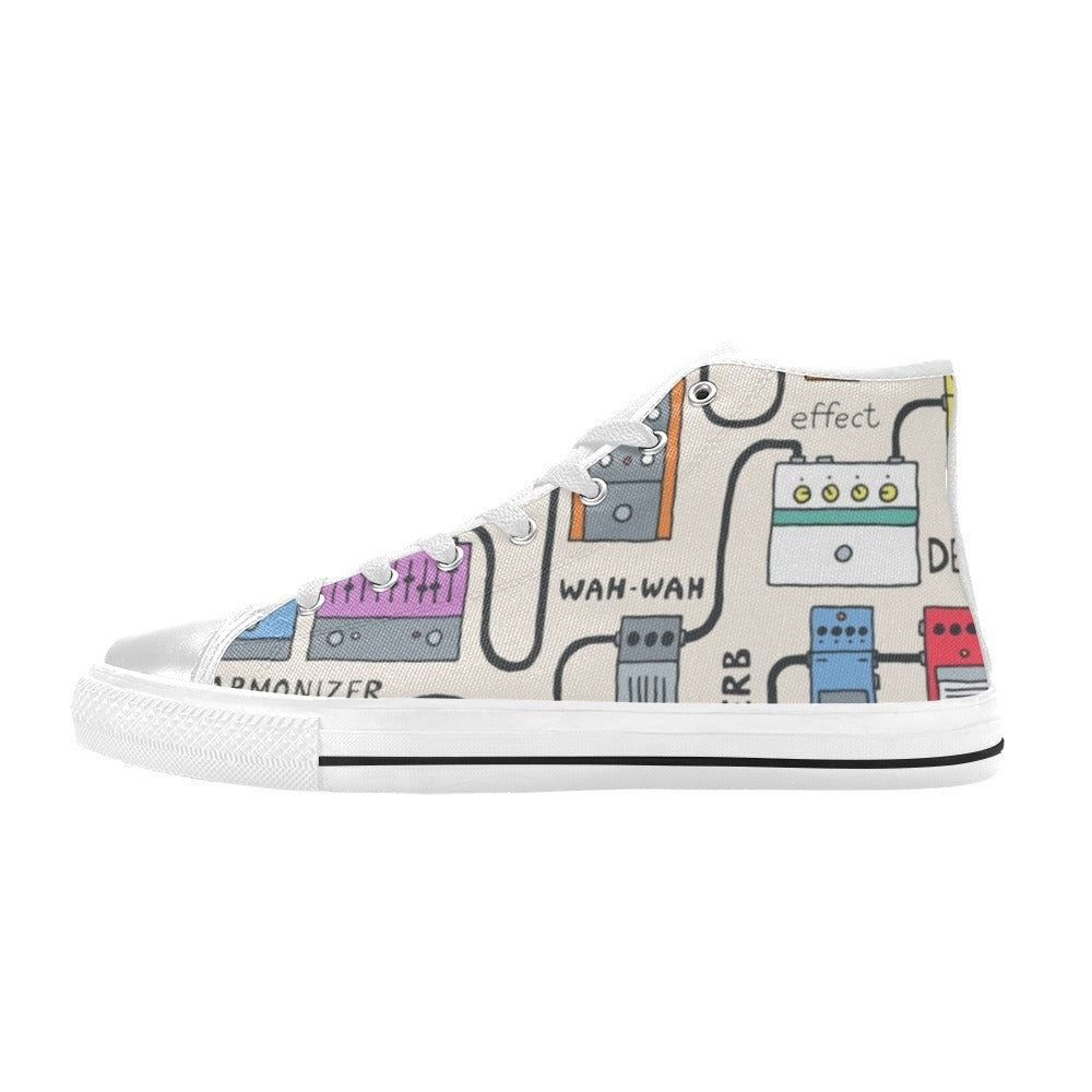 Guitar Pedals - Men's High Top Canvas Shoes