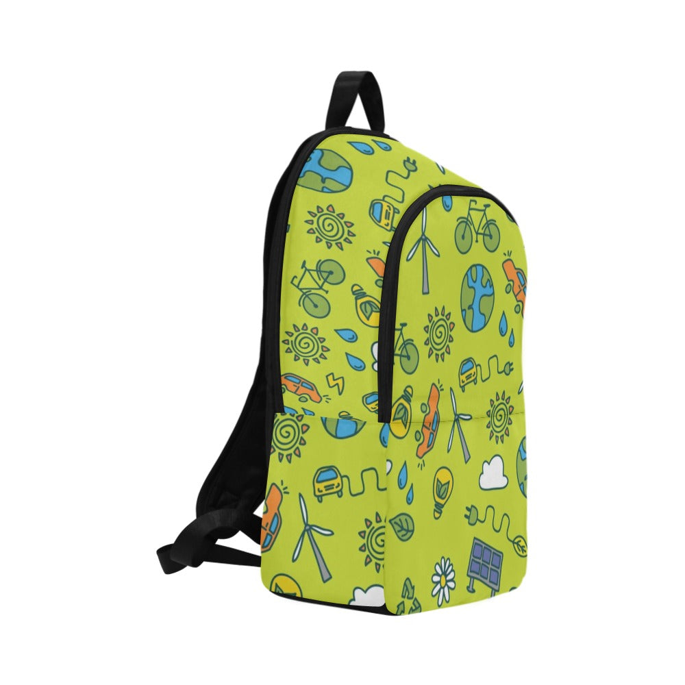 Go Green - Fabric Backpack for Adult Adult Casual Backpack Environment Printed Offshore