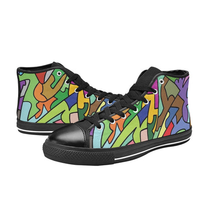 Bright Abstract - Men's High Top Canvas Shoes