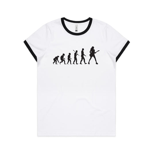 Evolution Of A Guitar Player - Women's Ringer Tee