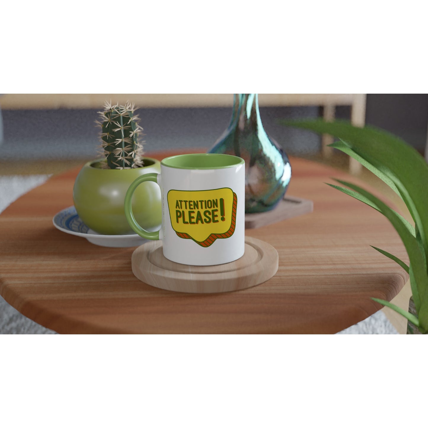 Attention Please! - White 11oz Ceramic Mug with Colour Inside Colour 11oz Mug Funny Globally Fulfilled