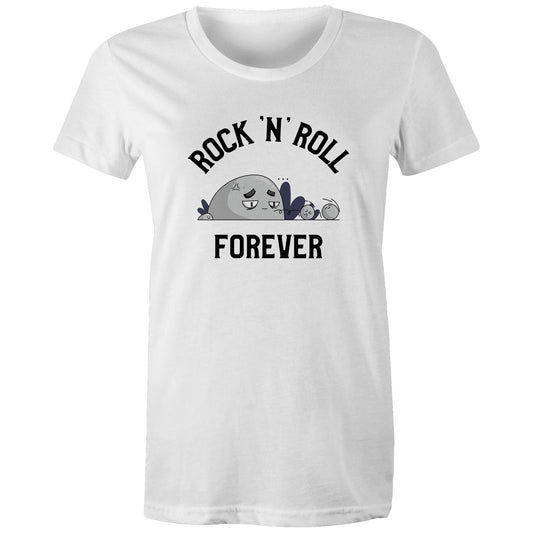 Rock 'N' Roll Forever - Womens T-shirt White Womens T-shirt Music