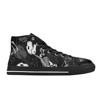 Dinosaur Skeleton - Women's High Top Canvas Shoes