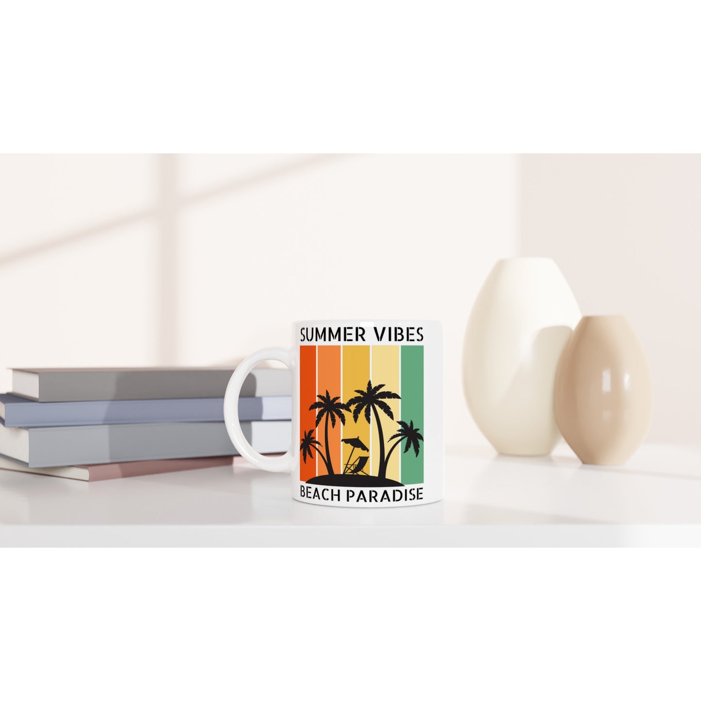 Summer Vibes - White 11oz Ceramic Mug White 11oz Mug Globally Fulfilled Summer