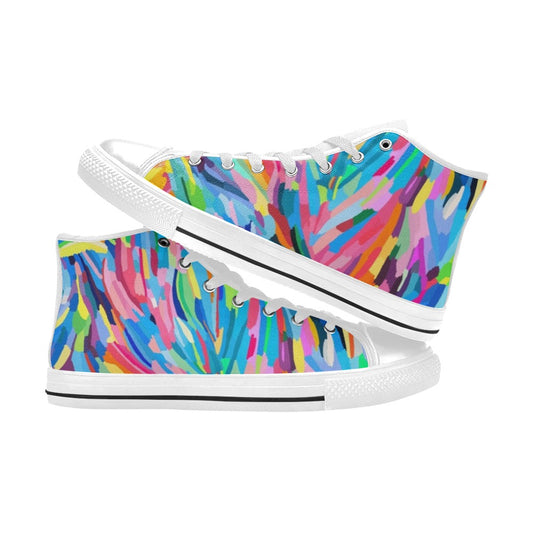 Brushstrokes - Kids High Top Canvas Shoes