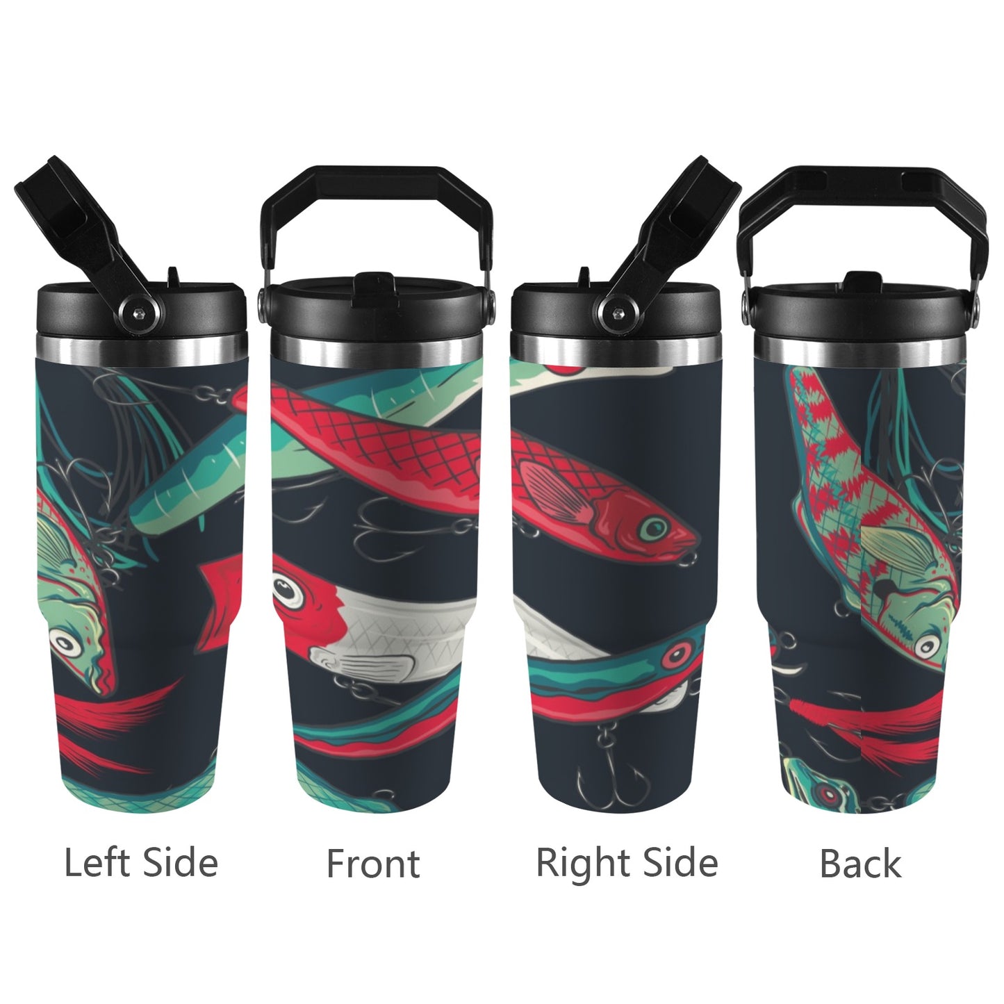 Fishing Lures - 30oz Tumbler with Top Handle