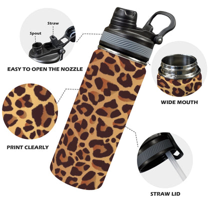 Leopard Print - Insulated Water Bottle with Dual-Use Lid (18oz) Insulated Water Bottle with Dual-Use Lid (18oz) animal Printed Offshore