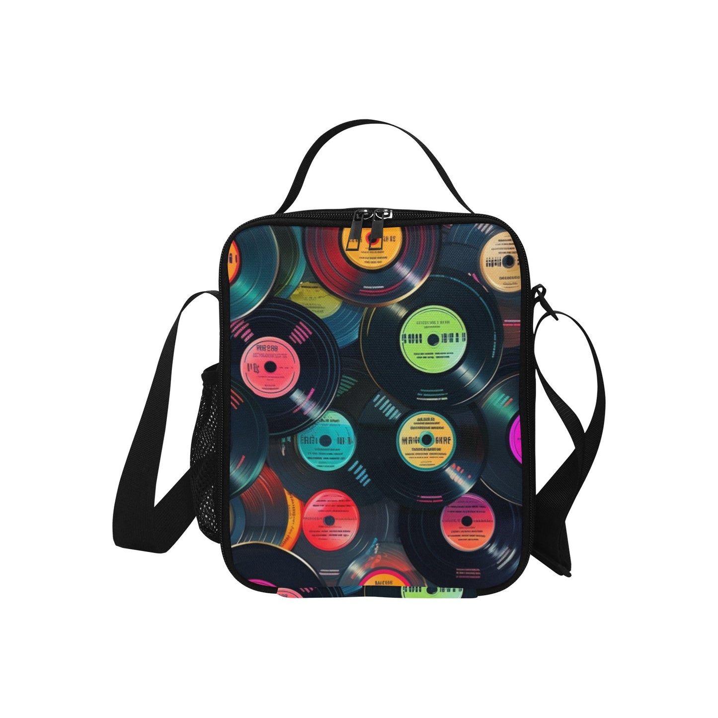 Retro Vinyl Records - Crossbody Lunch Bag for Kids Kids Crossbody Lunch Bag