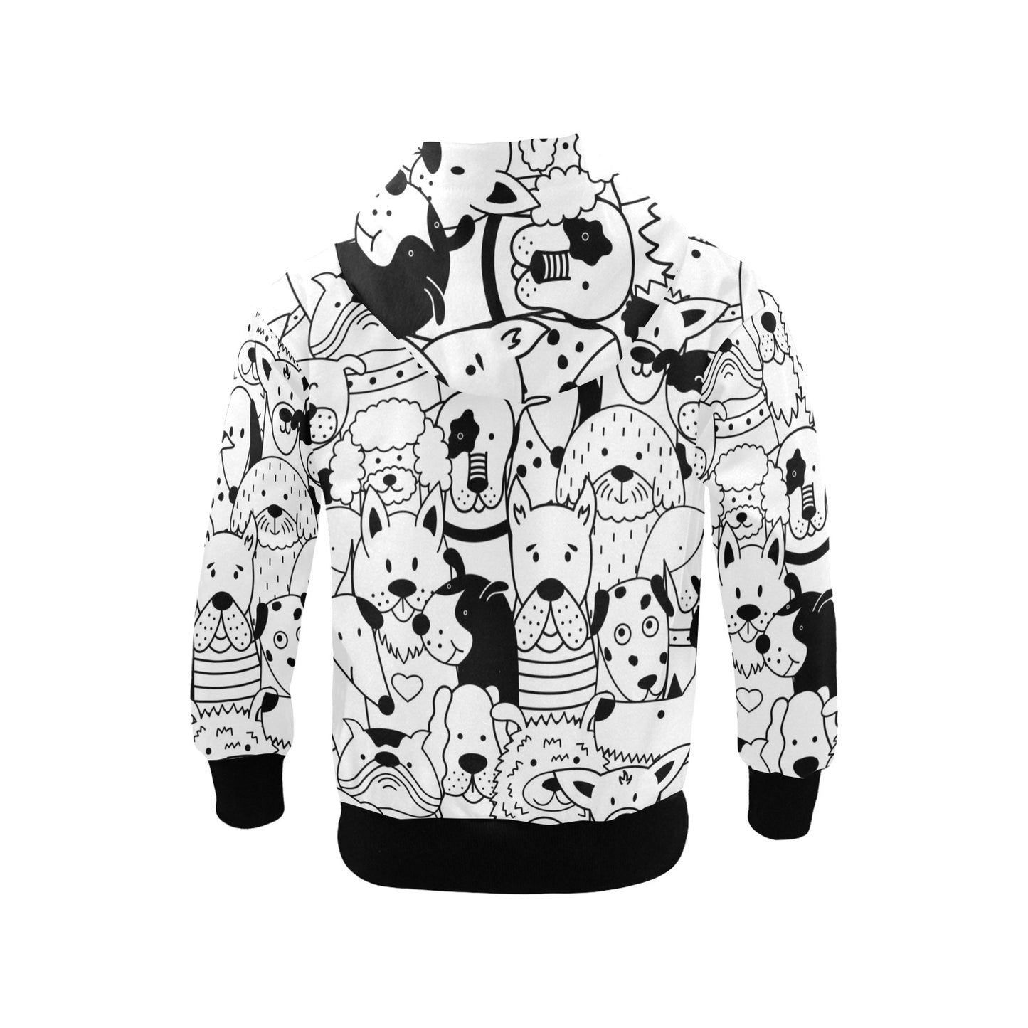 Black And White Dogs - Junior Boys Zip Up Hoodie