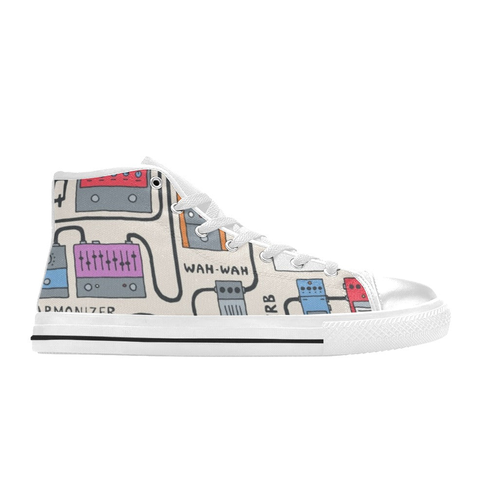 Guitar Pedals - Men's High Top Canvas Shoes