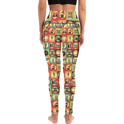 Retro Life - Women's Leggings with Pockets