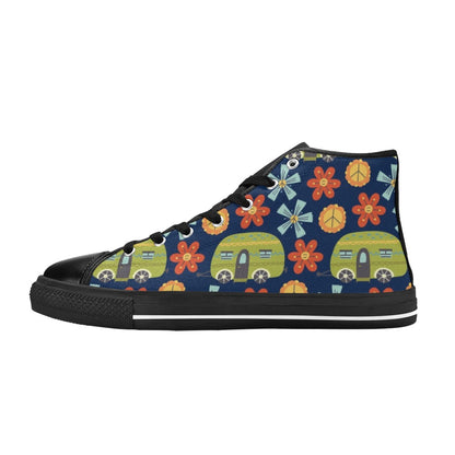 Hippy Caravan - Men's High Top Canvas Shoes