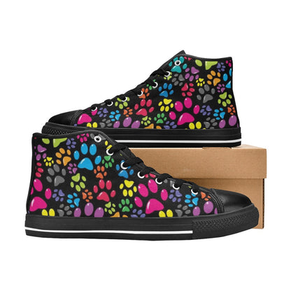 Dog Paws - Women's High Top Canvas Shoes