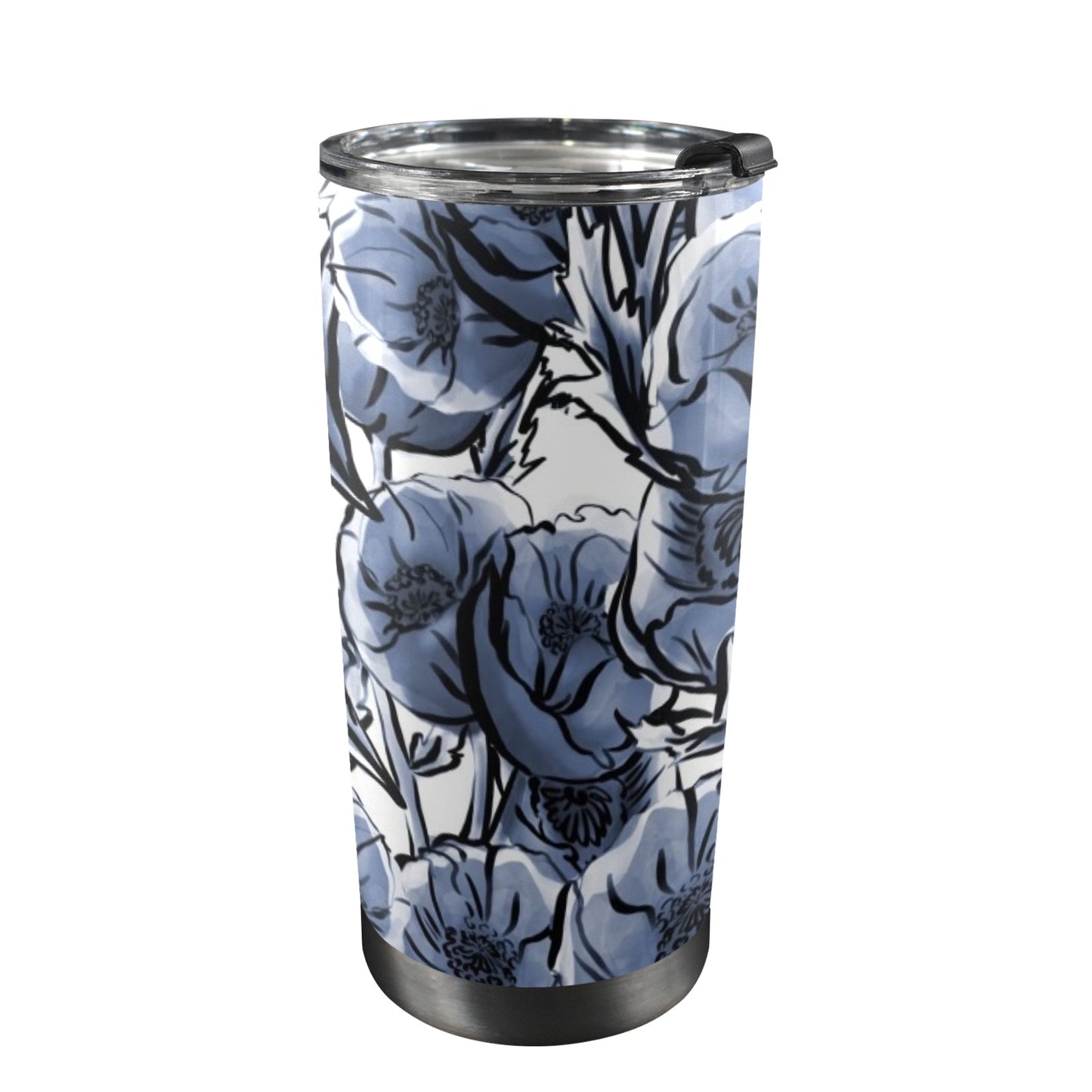 Blue And White Floral - 20oz Travel Mug / Tumbler