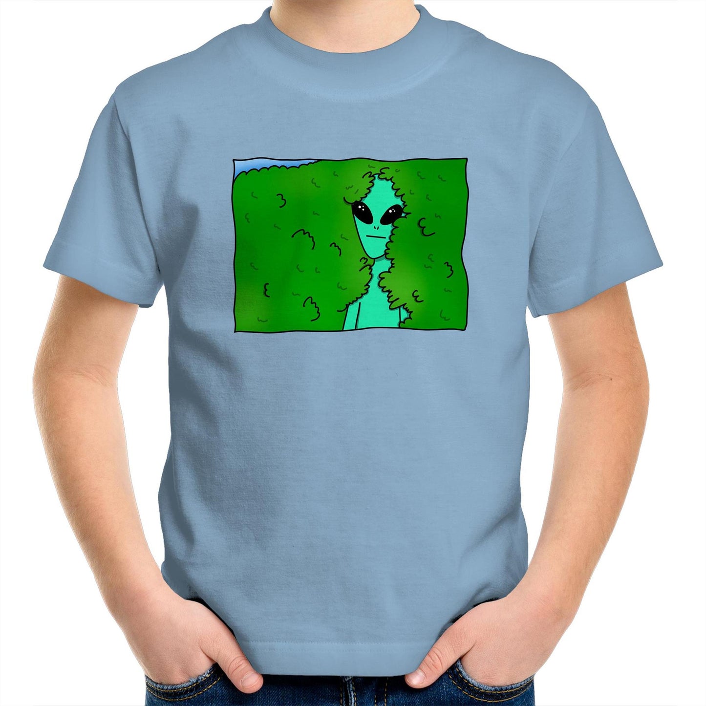 Alien Backing Into Hedge Meme - Kids Youth T-Shirt