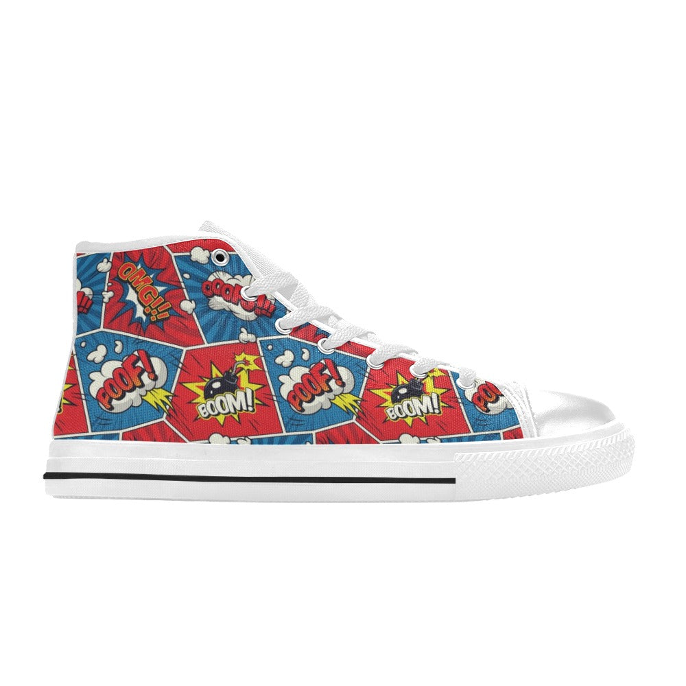 Comic Book Pop - Men's High Top Canvas Shoes