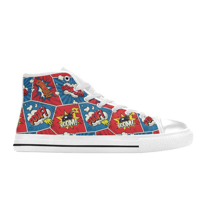 Comic Book Pop - Men's High Top Canvas Shoes