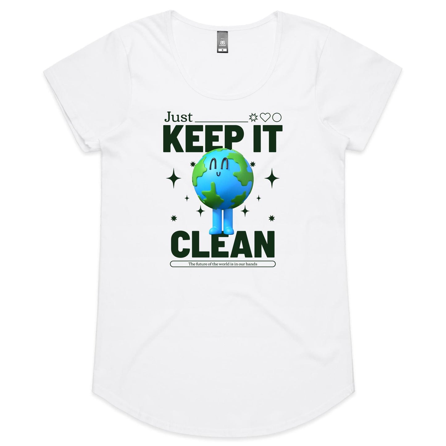 Earth, Just Keep It Clean - Womens Scoop Neck T-Shirt