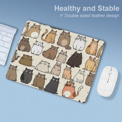 Lots Of Cats - Leather Mouse Pad