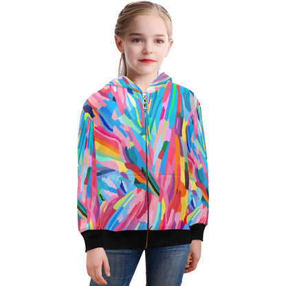 Brushstrokes - Senior Girls Zip Up Hoodie