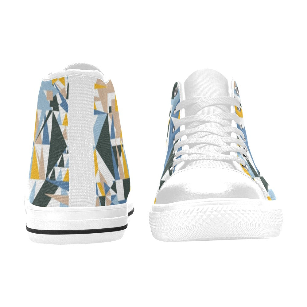 Mosaic - Women's High Top Canvas Shoes