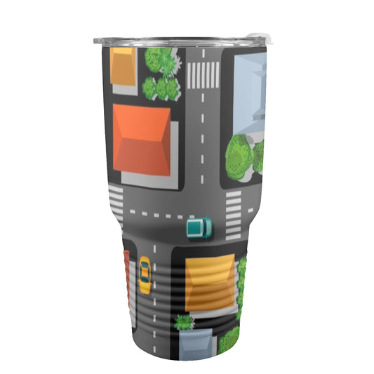 Road Map - 30oz Insulated Stainless Steel Mobile Tumbler