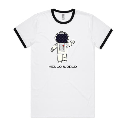 Astronaut, Hello World - Staple Ringer Tee