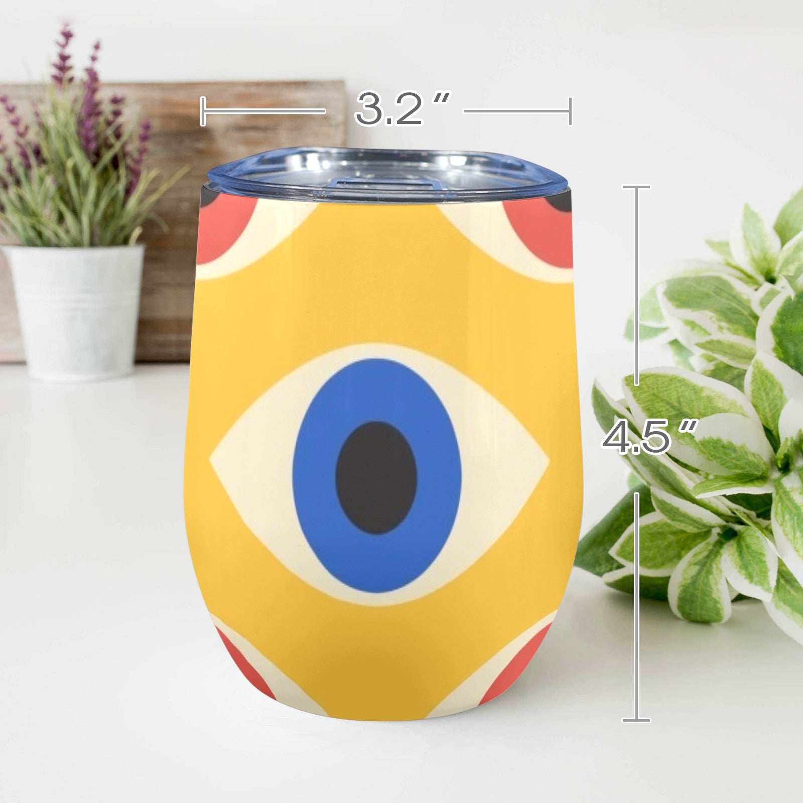 Eyes on Yellow - 12oz Wine Tumbler 12oz Wine Tumbler Printed Offshore