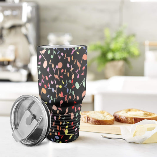 Quavers, Music Notes - 30oz Insulated Stainless Steel Mobile Tumbler