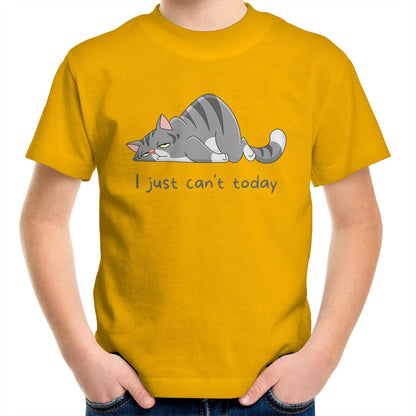 Cat, I Just Can't Today - Kids Youth T-Shirt