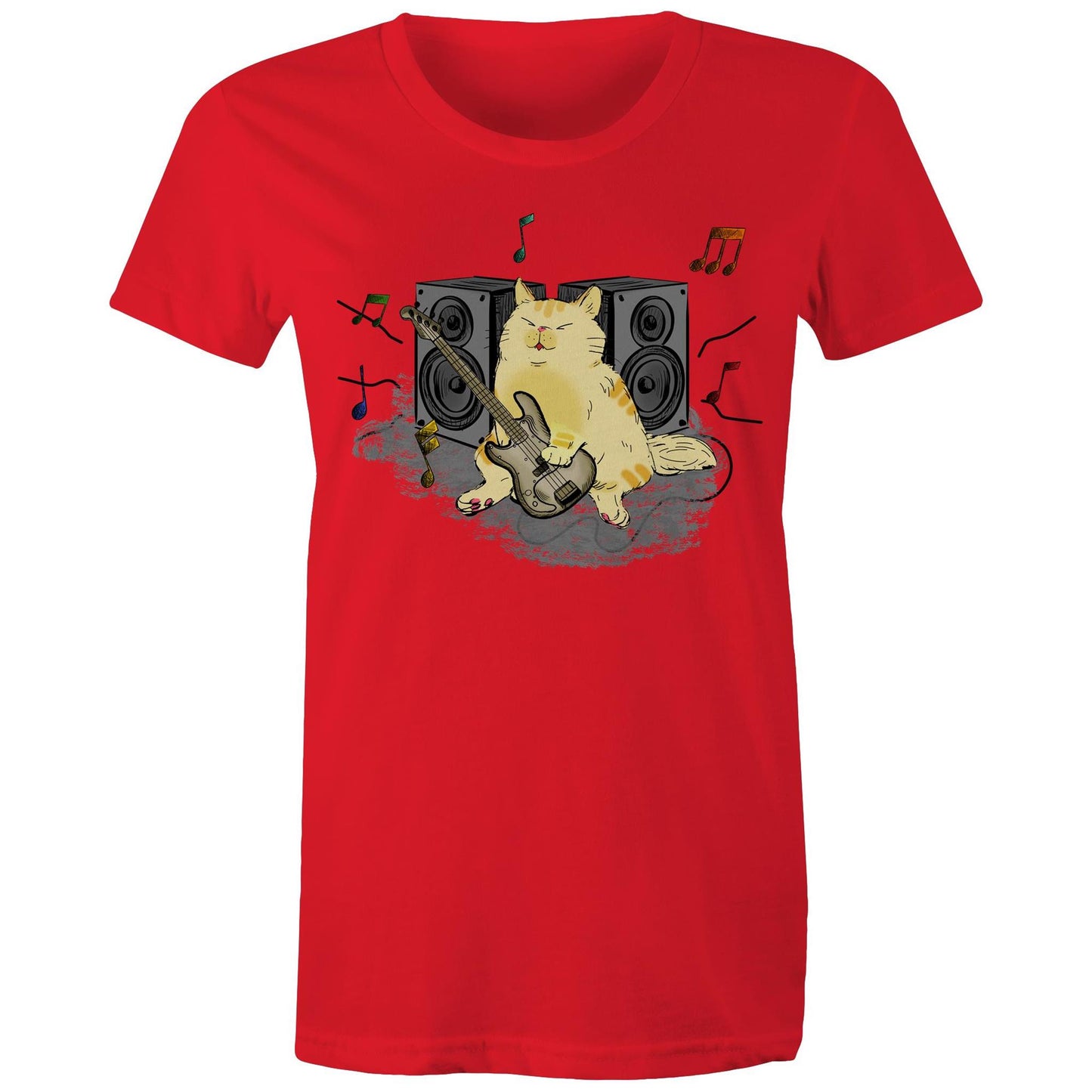 Cat Bass Player - Womens T-shirt