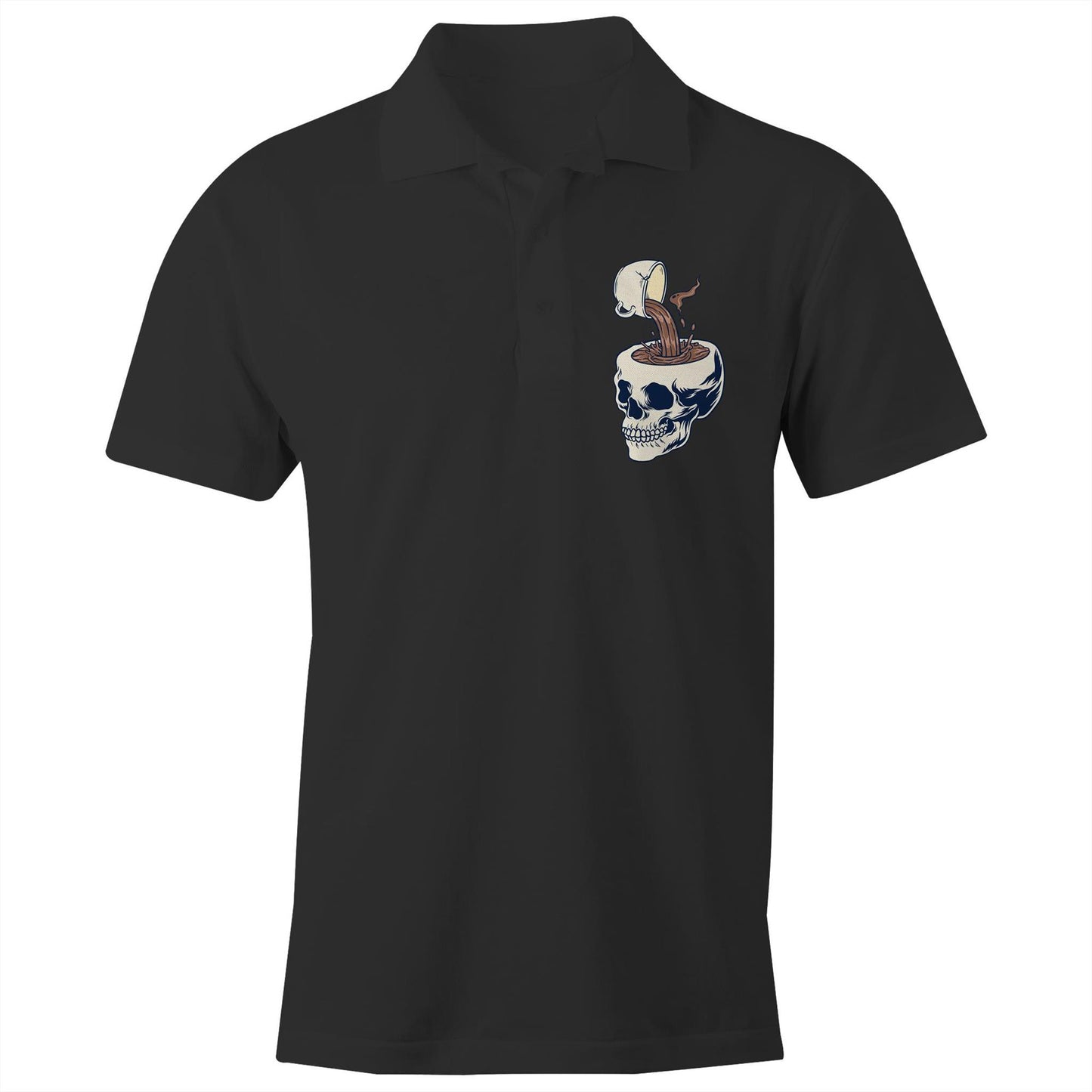 Coffee Skull - Chad S/S Polo Shirt Black Polo Shirt Coffee