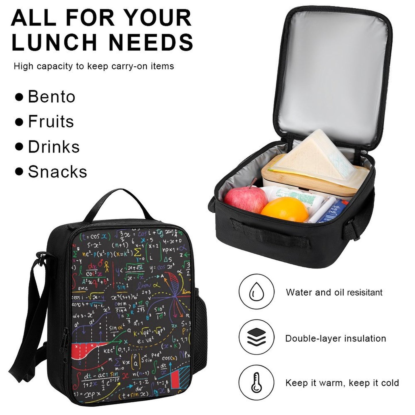 Colourful Maths Equations - School Backpack Three Piece Set