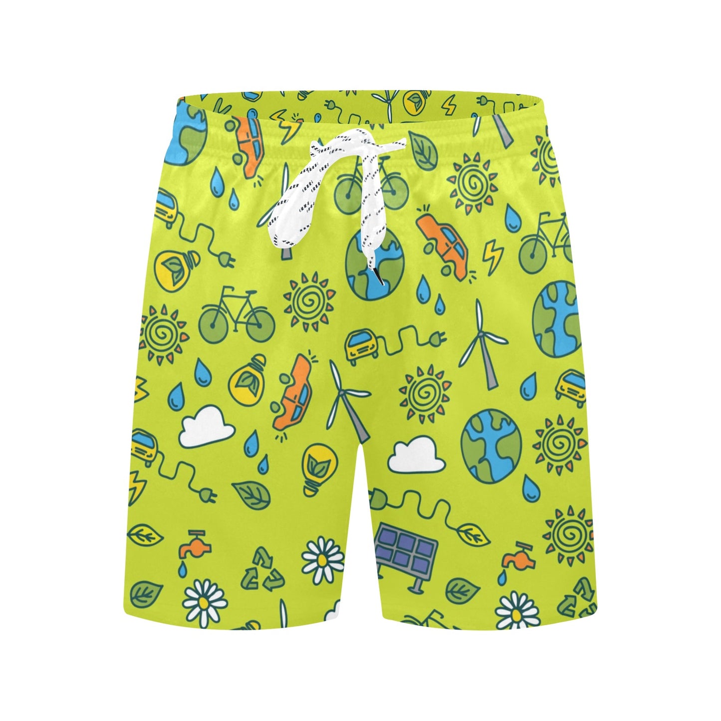 Go Green - Men's Mid-Length Beach Shorts