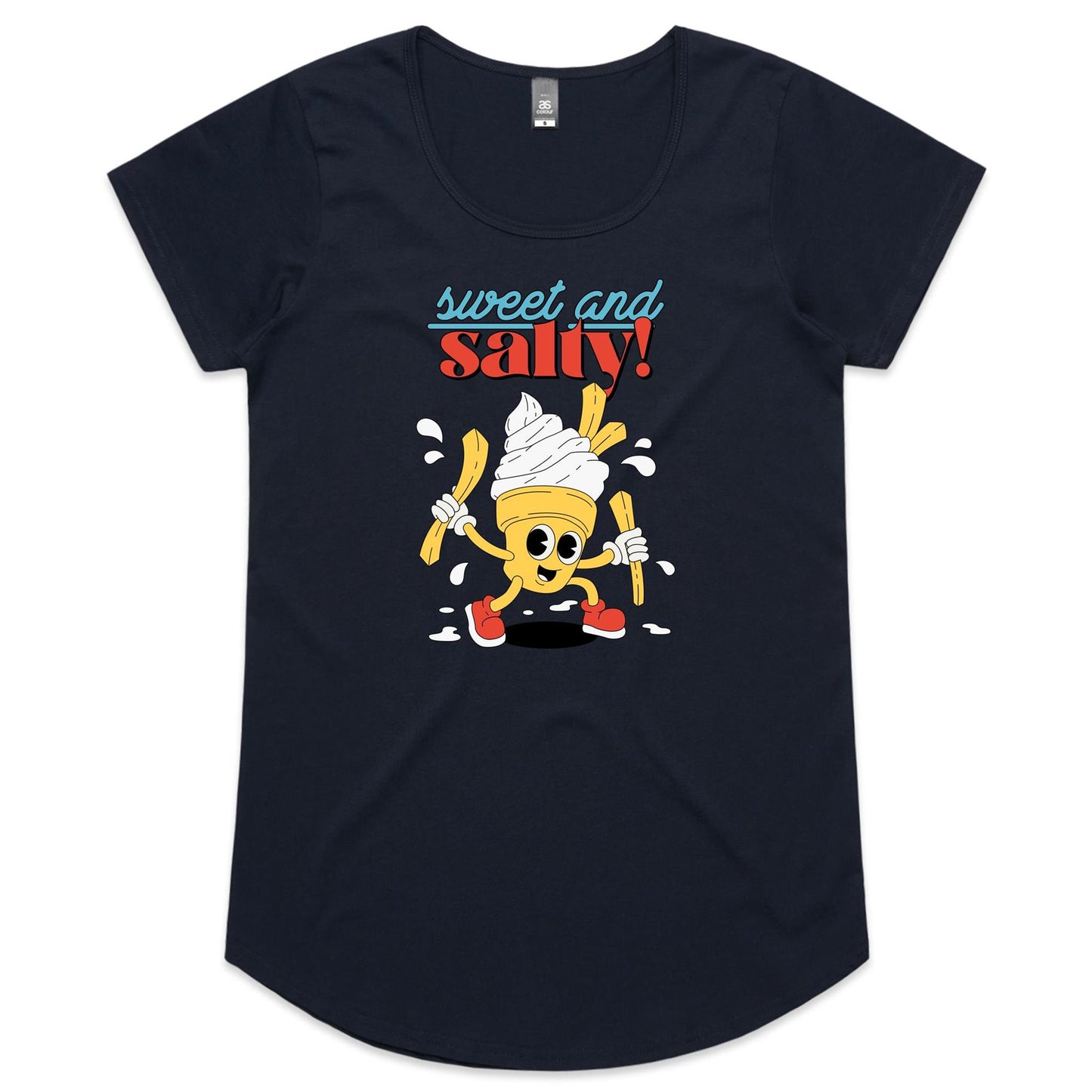 Sweet And Salty, Ice Cream And Fries - Womens Scoop Neck T-Shirt