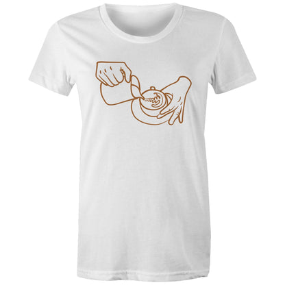 Barista Pouring Coffee - Womens T-shirt