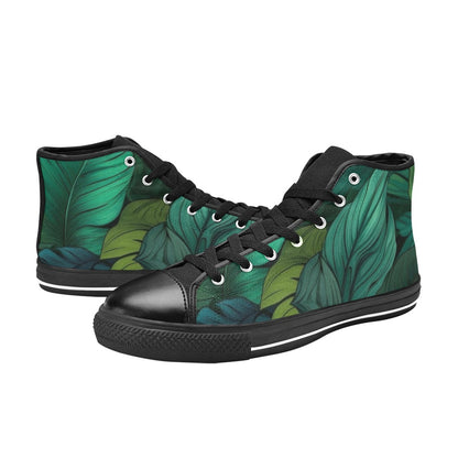 Tropical Leaves - Men's High Top Canvas Shoes