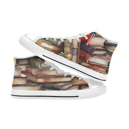 Watercolour Books - Women's High Top Canvas Shoes