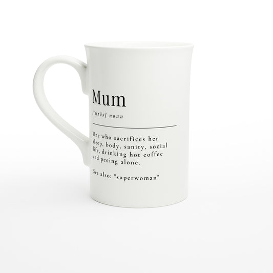 Mum Definition - White 10oz Porcelain Slim Mug Default Title Porcelain Mug Mum