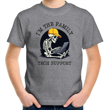 I'm The Family Tech Support - Kids Youth T-Shirt Grey Marle Kids Youth T-shirt Printed In Australia Tech