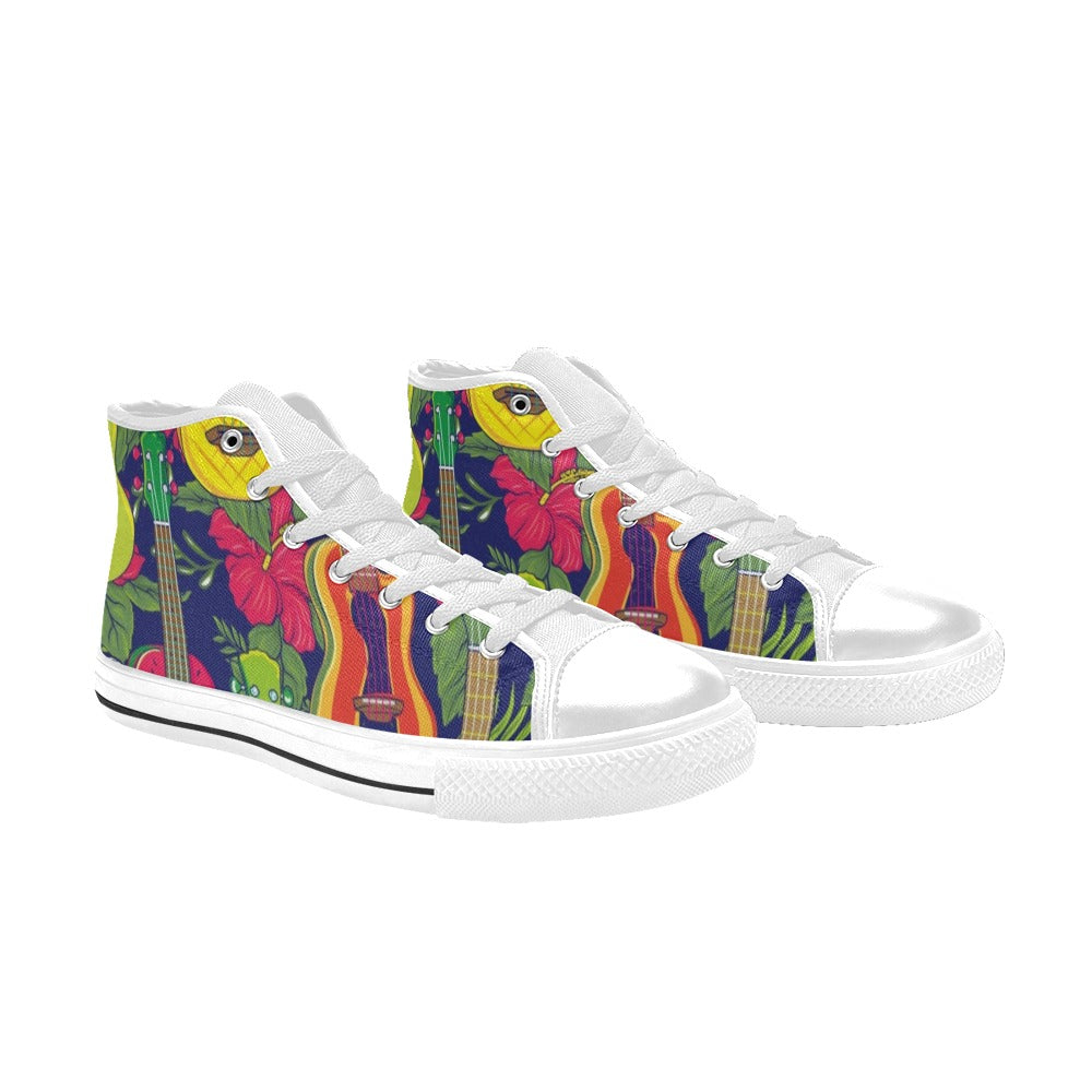 Ukulele - Women's High Top Canvas Shoes