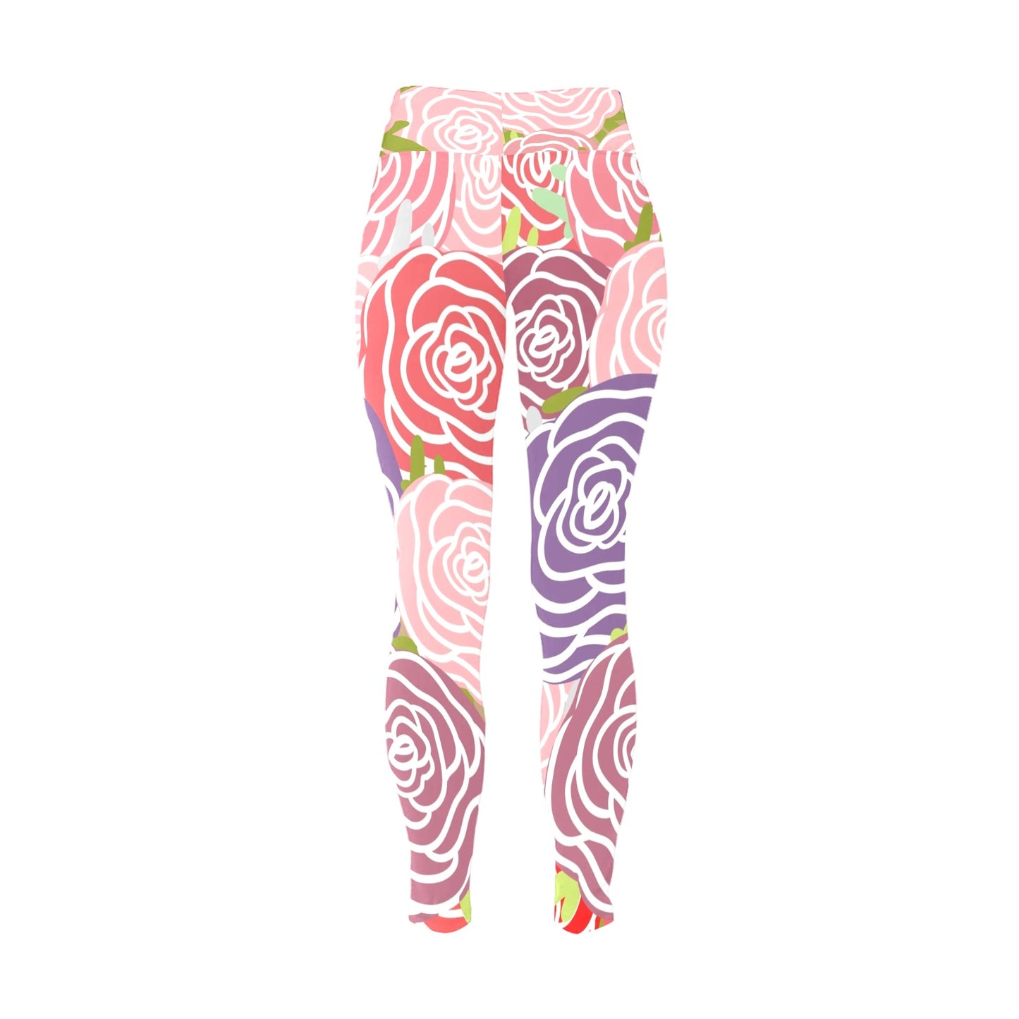 Abstract Roses - Women's Plus Size High Waist Leggings Women's Plus Size High Waist Leggings Printed Offshore