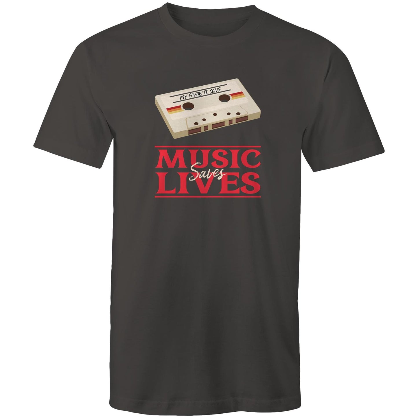 Music Saves Lives, Cassette Tape - Mens T-Shirt