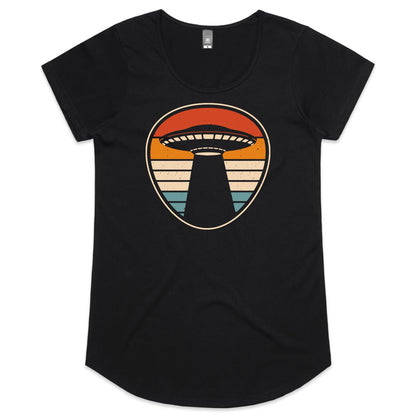 UFO, Retro Stripes - Womens Scoop Neck T-Shirt