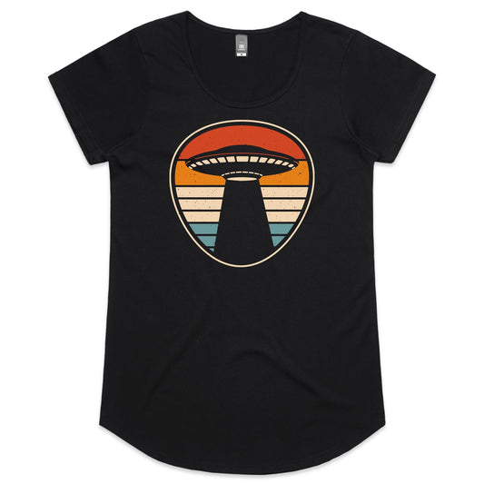 UFO, Retro Stripes - Womens Scoop Neck T-Shirt